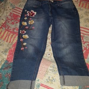 LOVE INDIGO EMBROIDERED JEANS